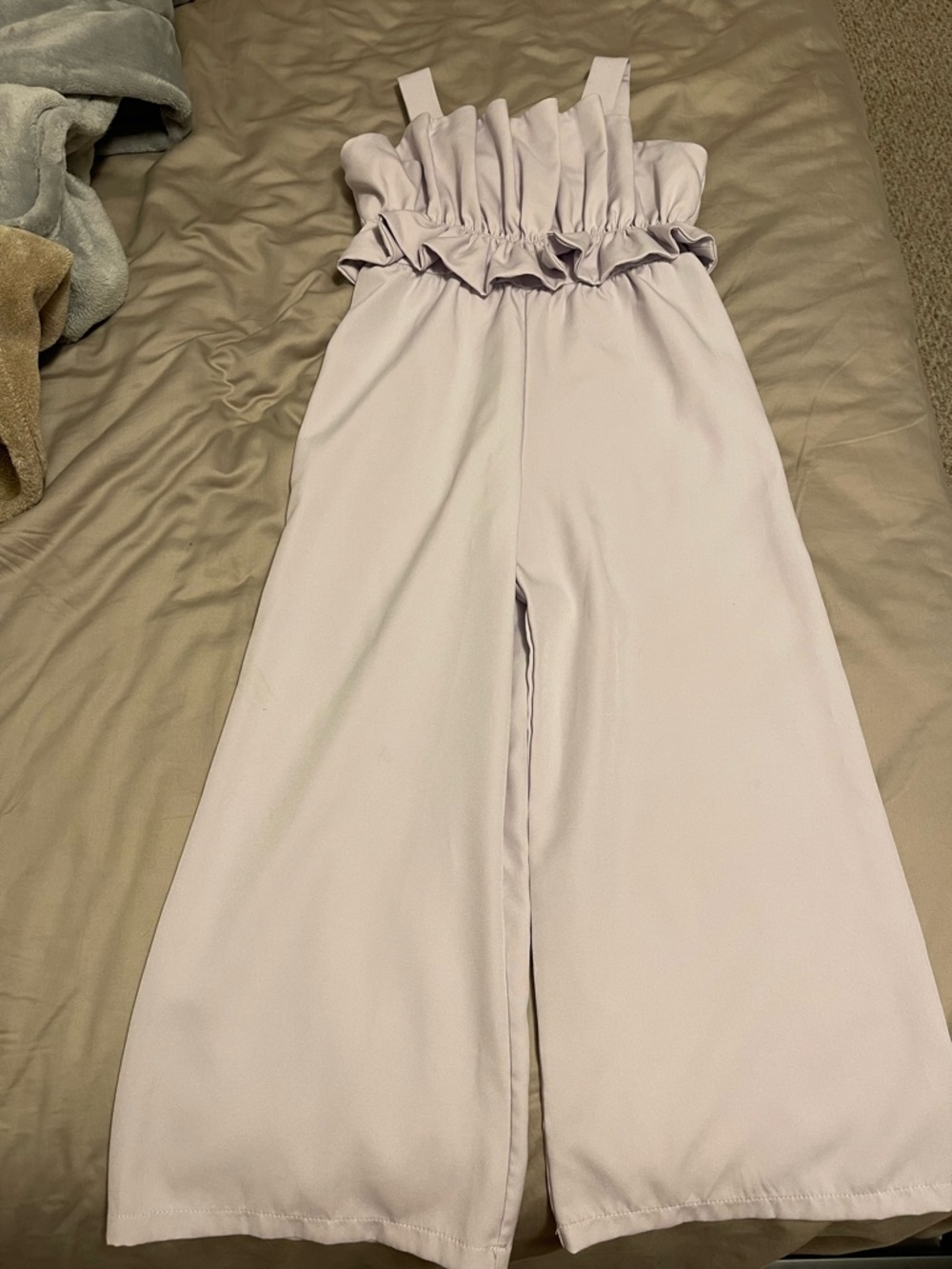 Cynthia Rowley Lavender Ruffled-Waist Wide-Leg Jumpsuit